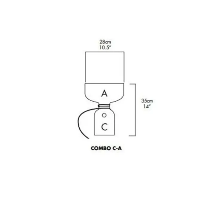 Lampe à poser, Spotlight Volumes, C/A, gris avocat, Ø28cm, H35cm - A-N-D