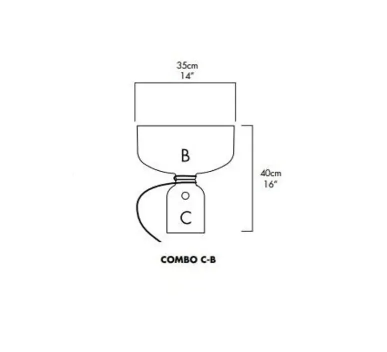 Lampe*A-N-D Lampe à poser, Spotlight Volumes, C/B, , Ø35cm, H40cm - noir
