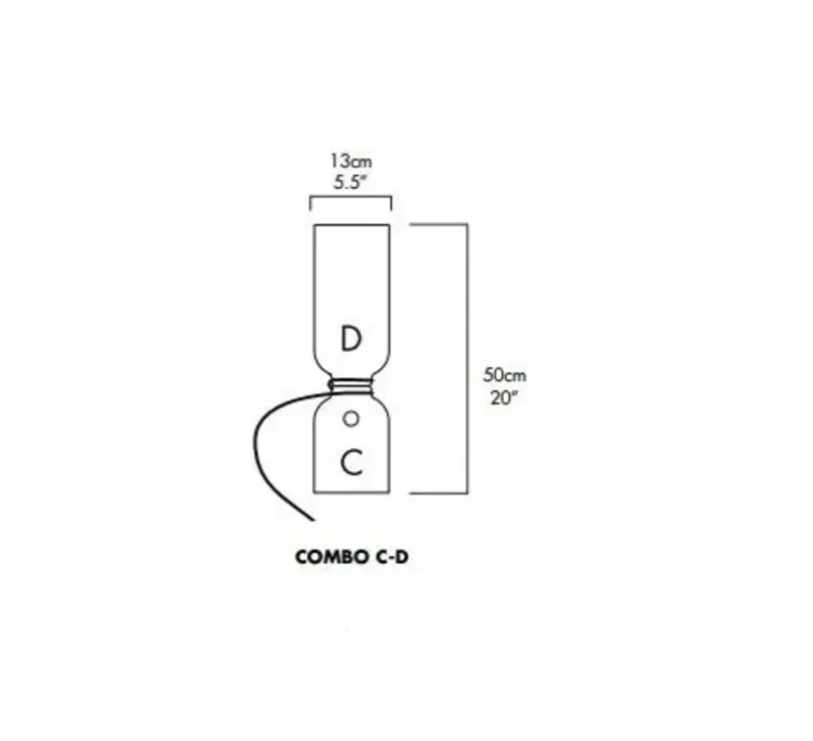 Lampe à poser, Spotlight Volumes, C/D, noir, Ø13cm, H50cm - A-N-D