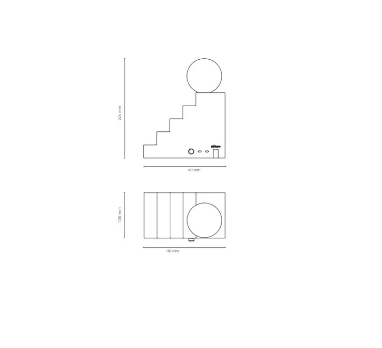 Lampe*Oblure Lampe à poser, Stair, , L18,7cm, H22,5cm - Jaune