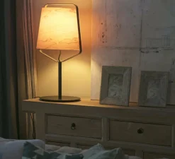 Lampe*Faro Lampe à poser, STOOD, , LED, Ø27cm, H71cm - bois, noir