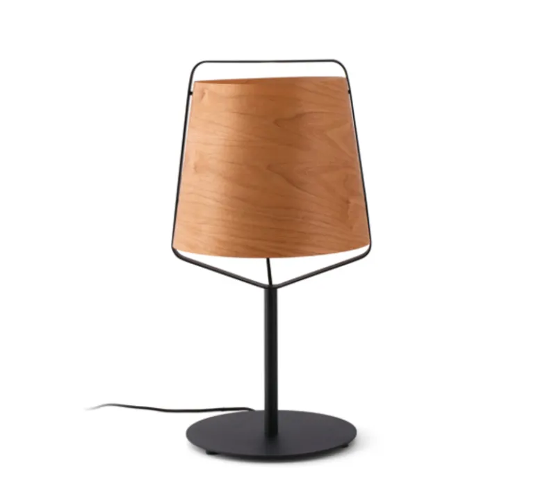 Lampe*Faro Lampe à poser, STOOD, , LED, Ø27cm, H71cm - bois, noir