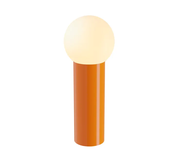Lampe à poser, Sœur, large, RAL 2004, orangé pur, Ø35cm, H90cm - BY/LAURENCE DU TILLY