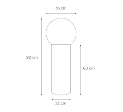 Lampe*Laurence du Tilly Lampe à poser, Sœur, large, RAL 1020, , Ø35cm, H90cm - BY/ jaune olive