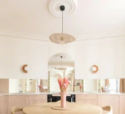 Lampe à poser, Sœur, small, RAL 2004, orangé pur, Ø35cm, H56cm - LAURENCE DU TILLY