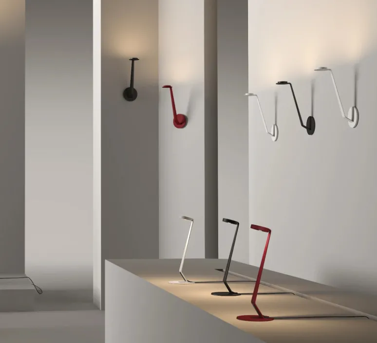 Lampe*Lumen Center Italia Lampe à poser, Swan, , LED, 2700K, 500 lm, Ø10cm, H26cm - noir