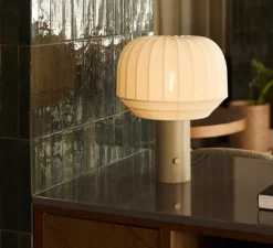 Lampe*Northern Lampe à poser, Table, Tradition, , Ø37cm, H49cm - Gris, beige
