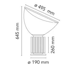 Lampe à poser, Taccia PMMA, bronze anodisé, LED, 2700K, 1400lm, Ø49,5cm, H64,5cm - Flos