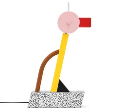 Lampe à poser, Tahiti, orange, rose, rouge, marron, noir, L35cm, H70cm - Memphis Milano