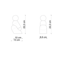 Lampe à poser, Tata C2820, vert Bali et crème, L8,6cm, H22,2cm - Ferroluce