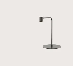 Lampe*Aromas del Campo Lampe à poser, Tea, S1337, , LED, dim, 2700K, 600 lm, L25cm, H39,5cm - gris métallique, marbre marron