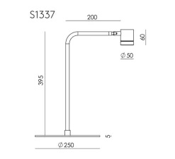 Lampe à poser, Tea, S1337, noir mat, marbre noir, LED, dim, 2700K, 600 lm, L25cm, H39,5cm - Aromas del Campo