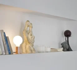 Lampe à poser, Ten, cuivre, H9cm, Ø6cm - Faro