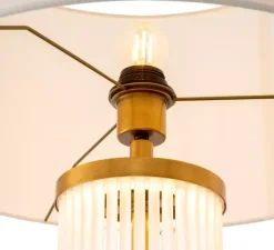 Lampe*Eichholtz Lampe à poser, Thibaud, , L45cm, H80cm - Laiton antique, verre givré