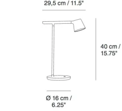Lampe à poser, Tip, noir, LED, L16cm, H40cm - Muuto