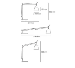 Lampe à poser, Tolomeo basculante tavolo, parchemin, L16cm, H66cm - Artemide
