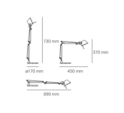 Lampe à poser, Tolomeo Micro Table, blanc brillant, L45cm, H37cm - Artemide