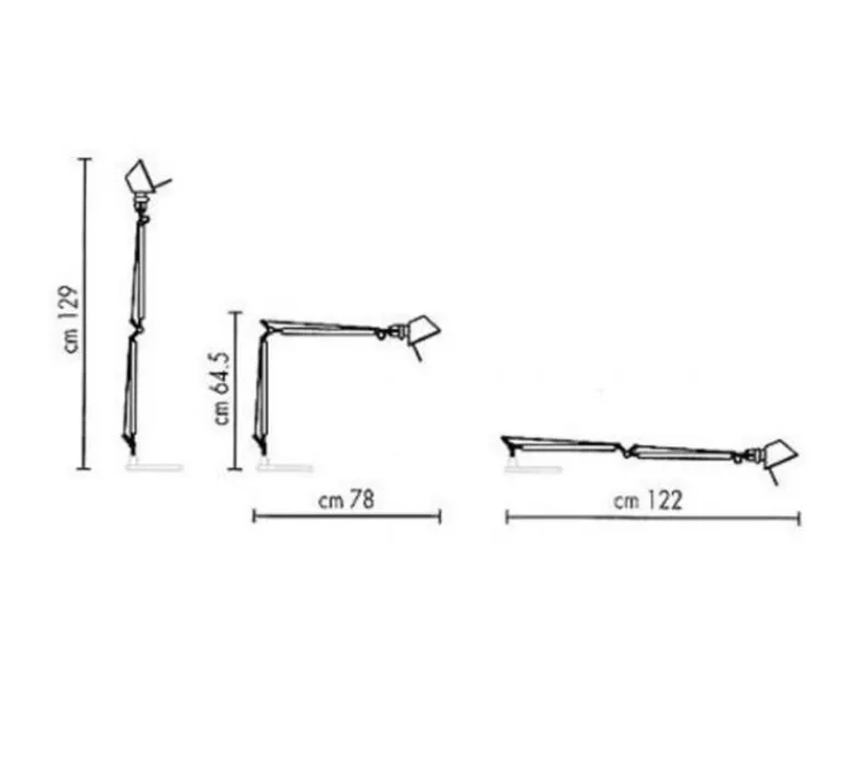 Lampe|Enfants*Artemide Lampe à poser, Tolomeo Table, Aluminium, H129cm, L122cm,3000k, 632lm- gris