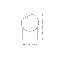 Lampe*Andtradition Lampe à poser, Topan VP13, , Ø21cm, H31,5cm - rouge vermillion