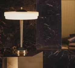 Lampe*Bert frank Lampe à poser, Trave, , Ø30cm, H39cm - laiton, marbre guatemala