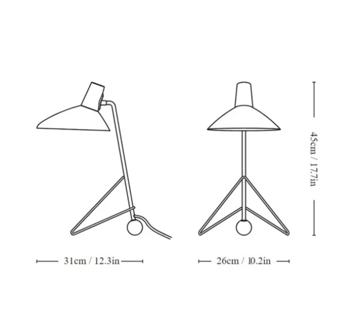 Lampe à poser, Tripod HM9, blanc mat, L26cm, H45cm - Andtradition