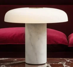 Lampe*Fontana Arte Lampe à poser, Tropico Large, , LED, dim, 3000K, 4780 lm, Ø48cm, H39,7cm - blanc, or glossy