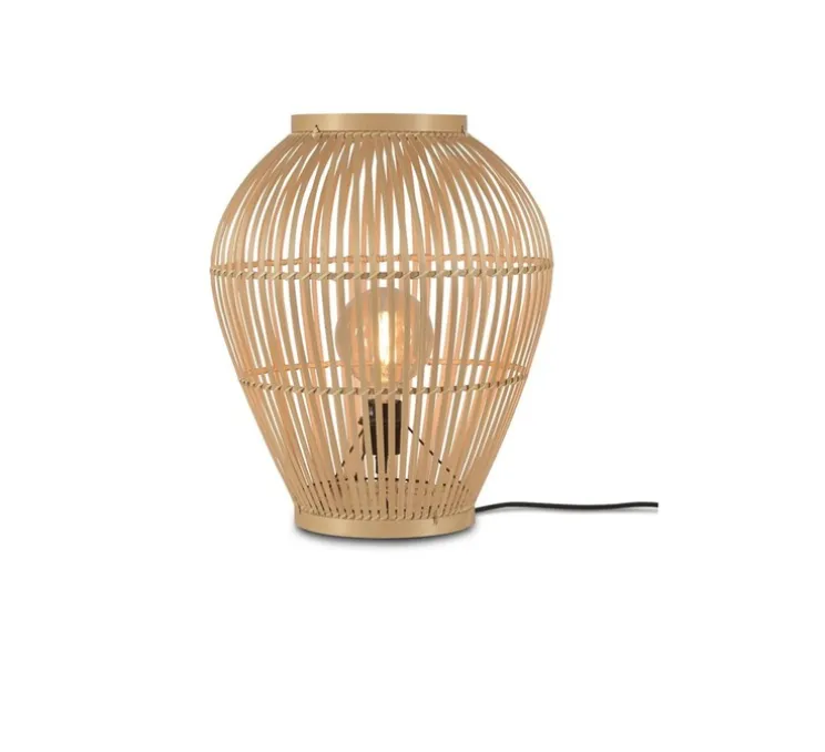 Lampe à poser, Tuvalu_L, bois, marron, Ø60cm, H70cm - Good & Mojo