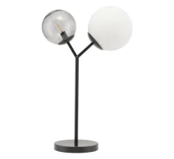 Lampe à poser, Twice, noir, opal, verre fumé, L35cm, H42cm - House Doctor