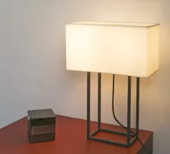 Lampe à poser, Vesper, marron, beige, L40cm, H60cm - Faro