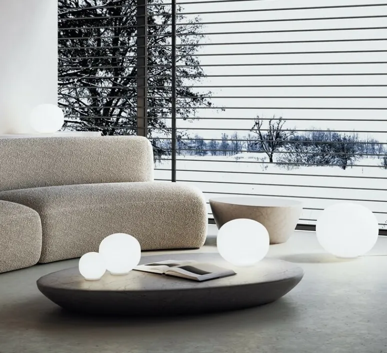Lampe*Lodes Lampe à poser, Volum 22, , dimmable, Ø22cm, H21cm - blanc brillant