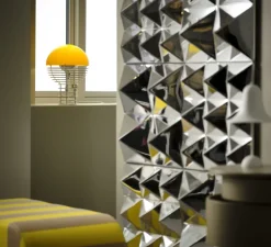 Lampe*Verpan Lampe à poser, Wire, , Ø30cm, H42cm - jaune, chrome