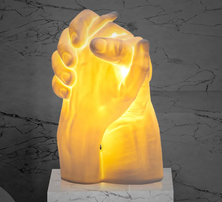 Lampe*Seletti Lampe à poser, With Me, , L21cm, H40,5cm - mains, blanc