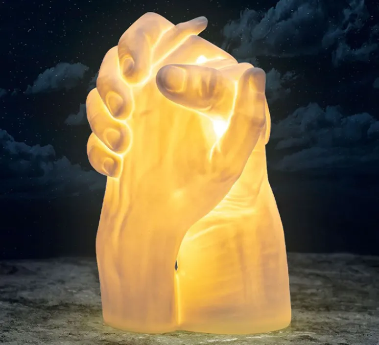 Lampe*Seletti Lampe à poser, With Me, , L21cm, H40,5cm - mains, blanc