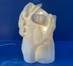 Lampe*Seletti Lampe à poser, With Me, , L21cm, H40,5cm - mains, blanc