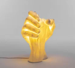 Lampe*Seletti Lampe à poser, With Me, , L21cm, H40,5cm - mains, blanc