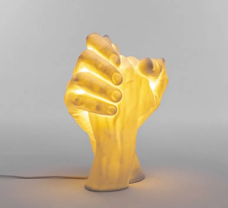 Lampe*Seletti Lampe à poser, With Me, , L21cm, H40,5cm - mains, blanc