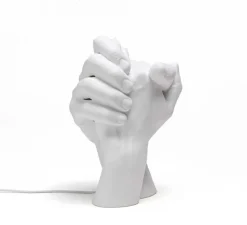 Lampe*Seletti Lampe à poser, With Me, , L21cm, H40,5cm - mains, blanc