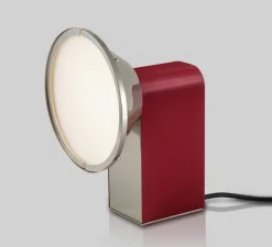 Lampe*CVL Lampe à poser, Wonder, , LED, dim, 2700k, 1100 lm, L11,2cm, H23cm - nickel poli et rouge foncé