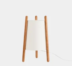 Lampe à poser, Woody, blanc, bois, Ø27cm, H41cm - LEDS C4