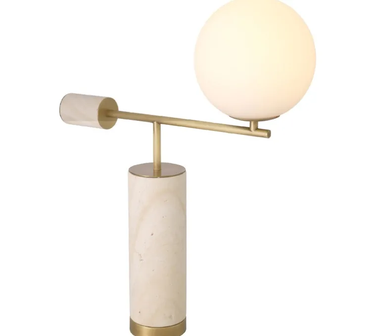 Lampe à poser, Xperience, Laiton, travertin, L51cm, H62,5cm - Eichholtz