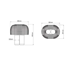 Lampe*DCW éditions Paris Lampe à poser, Yasuke, , LED, dim, 2700-3400K, 1300 lm, L39,5cm, H44,3cm - noir et vert