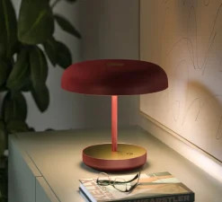 Lampe*Lumen Center Italia Lampe à poser, Zero, , LED, dim, 2700K, 1150 lm, Ø30cm, H27,5cm - rouge