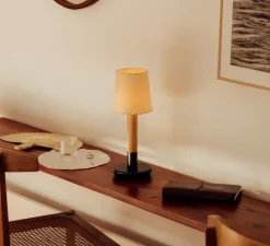 Lampe, Baladeuse, Basica Minima Bateria, parchemin, LED, dim, 2200K, 38 lm, Ø12,5cm, H33cm - Santa & Cole