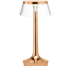 Lampe*Flos Lampe, Baladeuse, Bon Jour unplugged, , LED, dim, 2700K, 181 lm, Ø10,3cm, H27cm - cuivre, couronne transparente