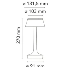 Lampe*Flos Lampe, Baladeuse, Bon Jour unplugged, , LED, dim, 2700K, 181 lm, Ø10,3cm, H27cm - cuivre, couronne transparente