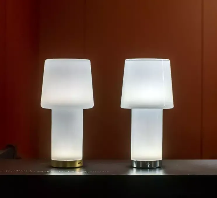 Lampe, Baladeuse, Cameo, blanc, chrome, IP54, LED, dim, 2700K, 220 lm, L12,3cm, H24,9cm - Fontana Arte