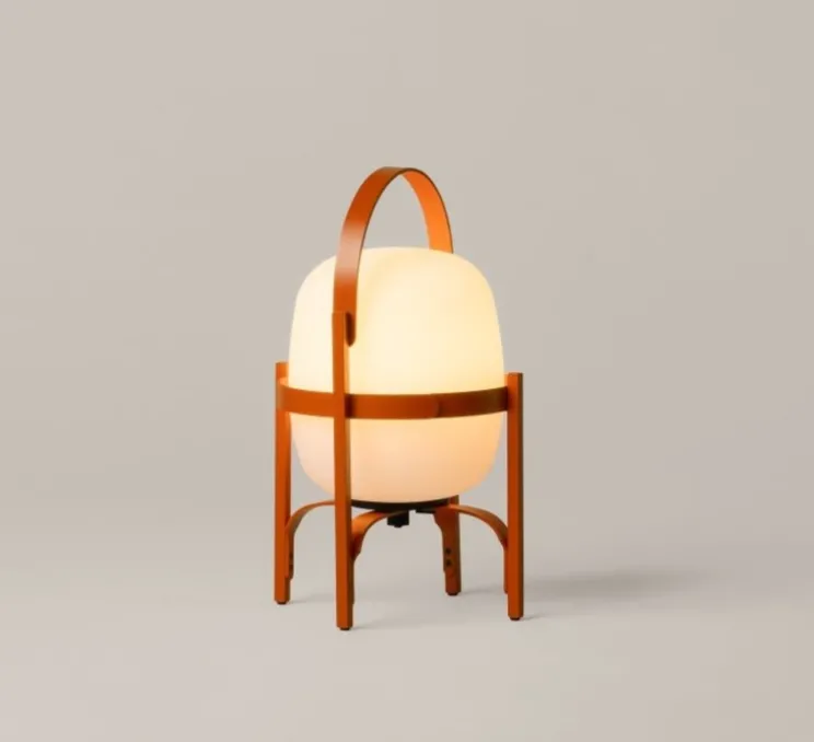 Lampe, Baladeuse, Cestita Alubat, orange rouge, IP65, LED, dim, 2700K, 313 lm, Ø22cm, H36cm - Santa & Cole