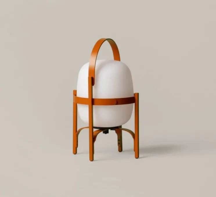 Lampe, Baladeuse, Cestita Alubat, orange rouge, IP65, LED, dim, 2700K, 313 lm, Ø22cm, H36cm - Santa & Cole