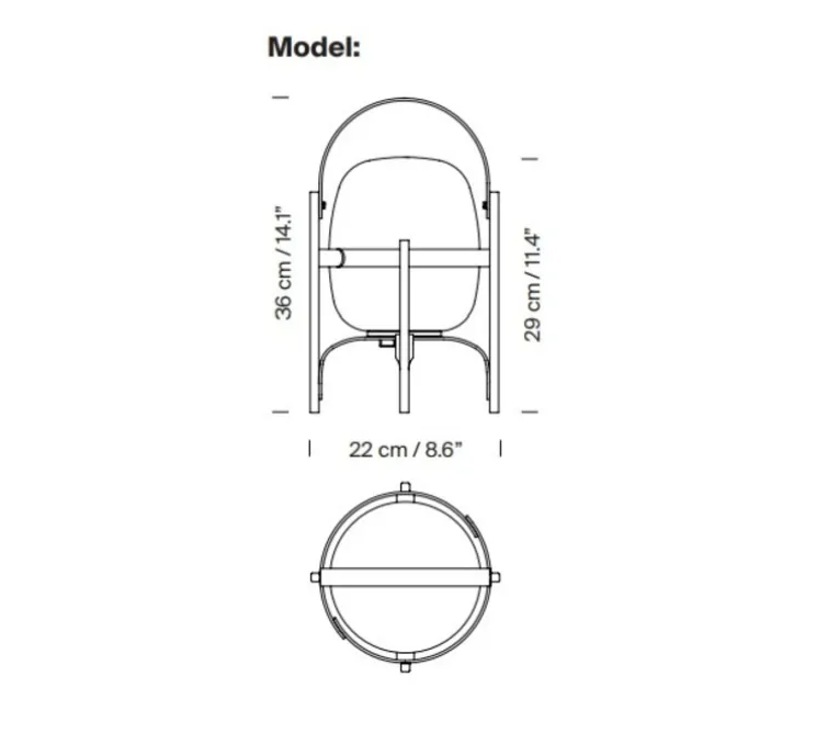 Lampe, Baladeuse, Cestita Alubat, orange rouge, IP65, LED, dim, 2700K, 313 lm, Ø22cm, H36cm - Santa & Cole