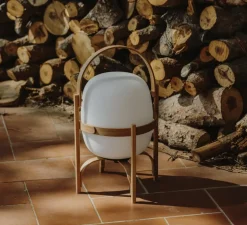 Lampe, Baladeuse, Cestita Bateria, bois, LED, dim, 2700K, 313 lm, Ø22cm, H36cm - Santa & Cole